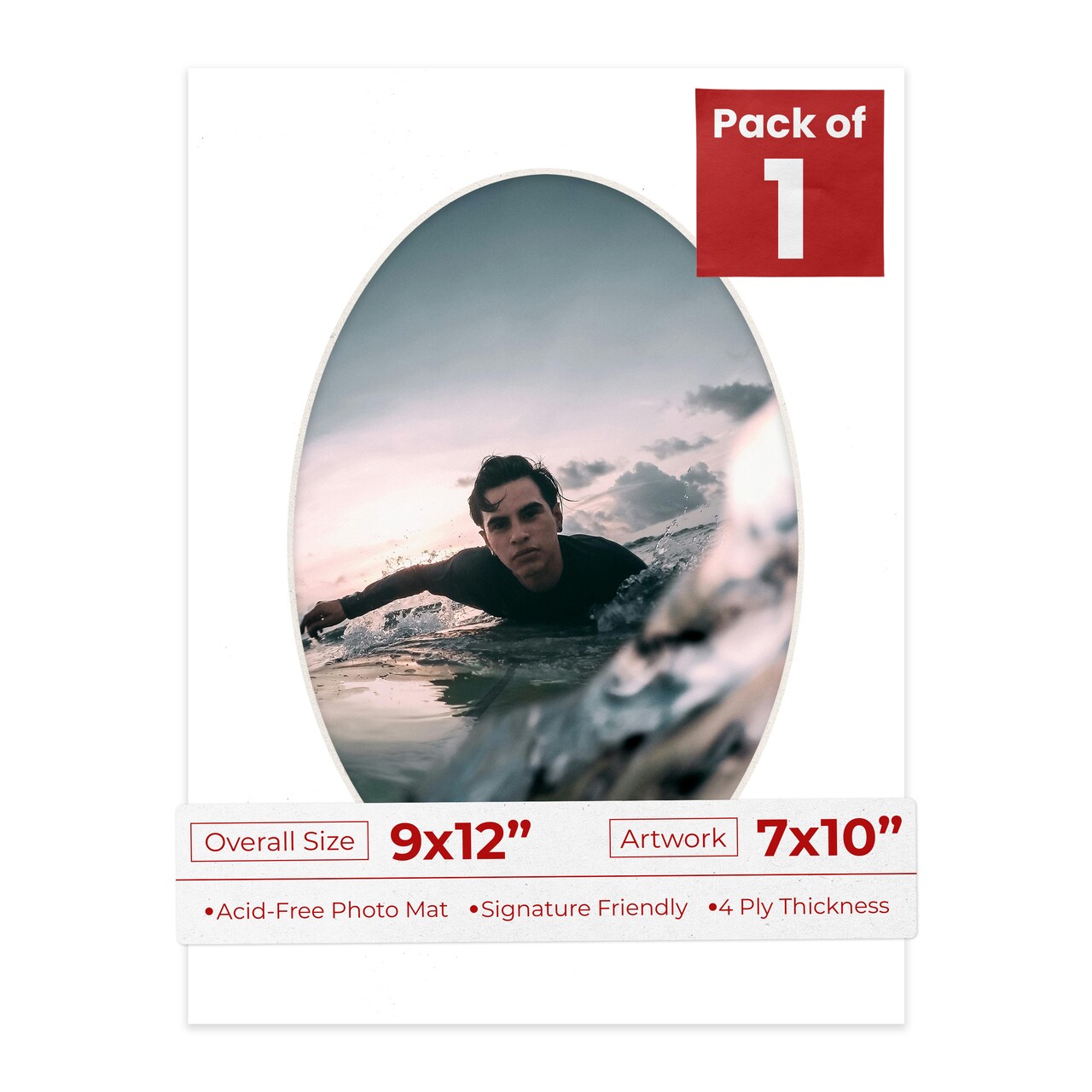 Golf Ball Texture Mat Board for 9x12 Frames - Oval Opening for 7x10 Photos